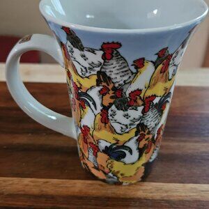 vintage PAUL CARDEW ROOSTERS COFFEE MUG DESIGNED IN England 2008